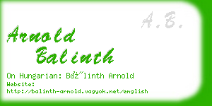 arnold balinth business card